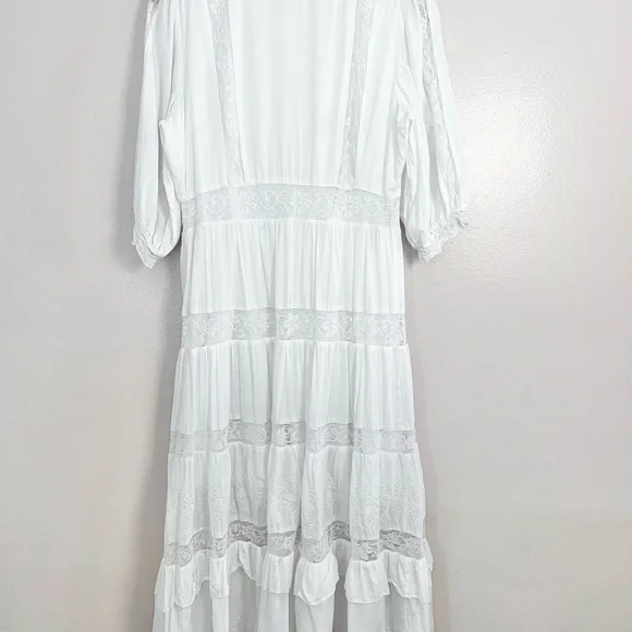 🎀 LoveShackFancy for Target Phoebe White Button-Up Dress - Picture 11 of 16